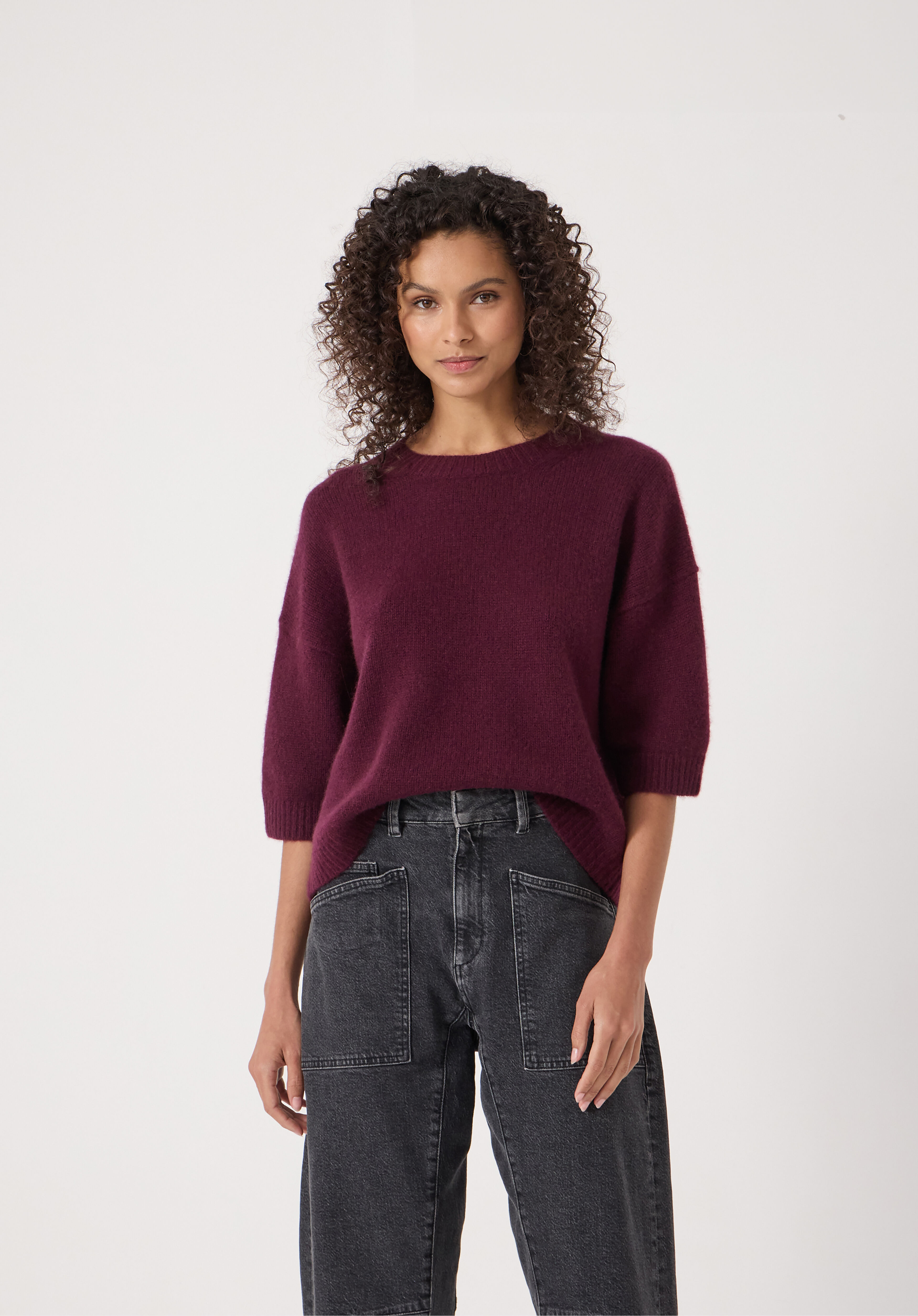 Short Sleeve Chunky Cashmere Tee
