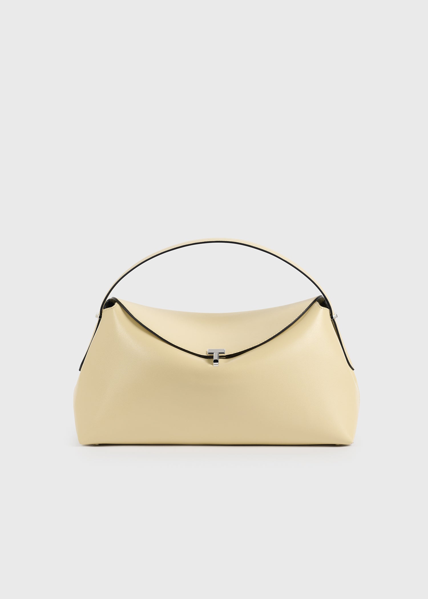T-Lock Leather Top Handle Champagne - One Size