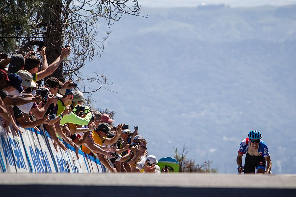 Rohan Dennis (Garmin) on the way to wining atop Mount Diablo