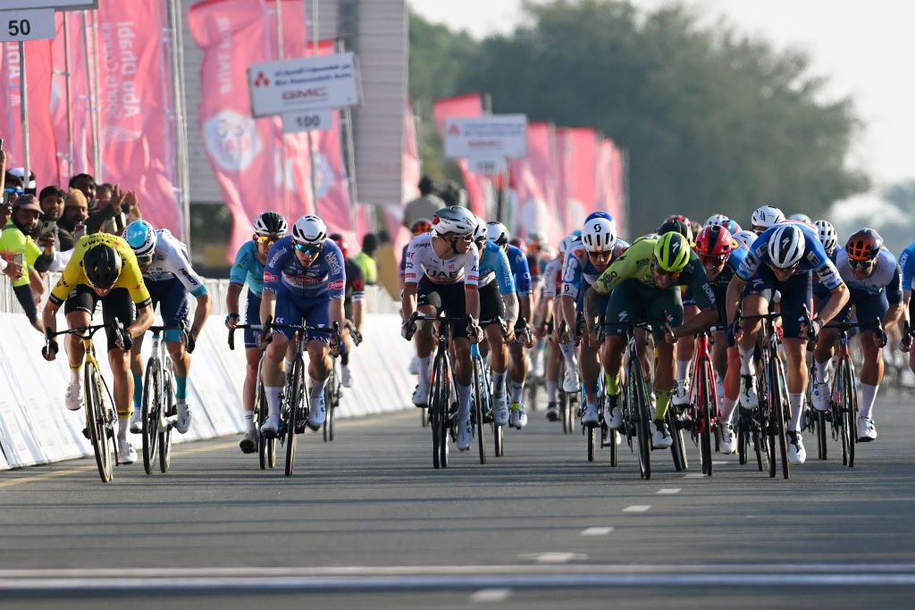 Sprint finish at the end of stage five of the UAE Tour 2024