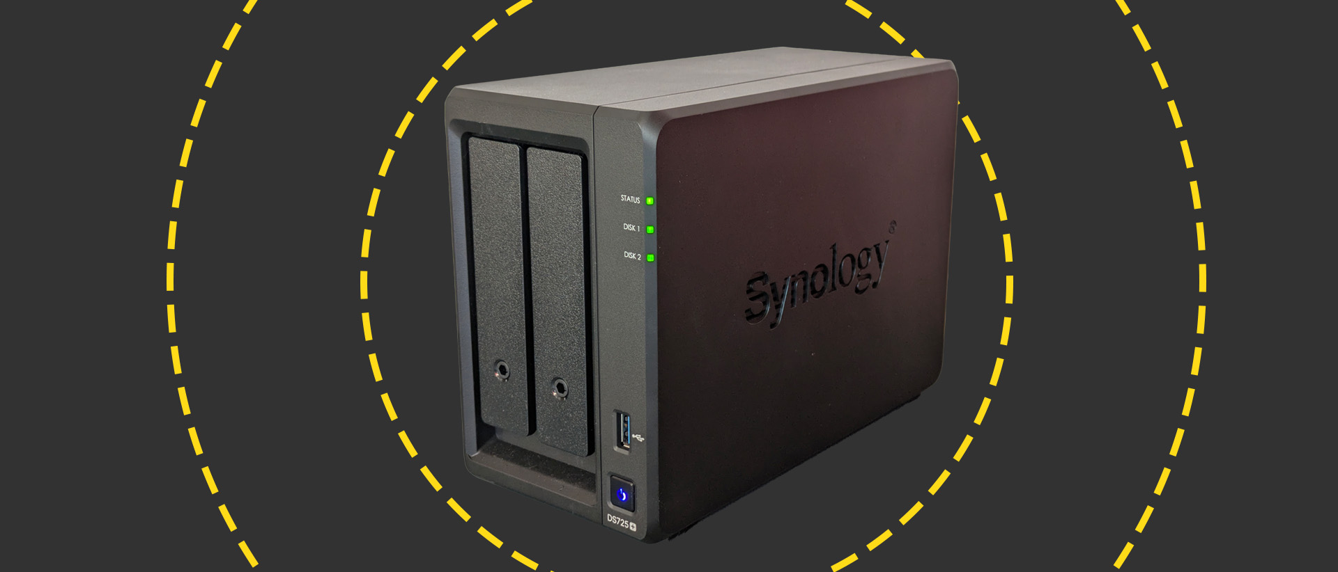 The Synology DiskStation DS725+ on the ITPro background 