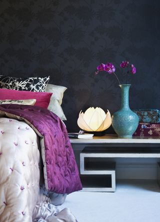 Jewel tones in a bedroom