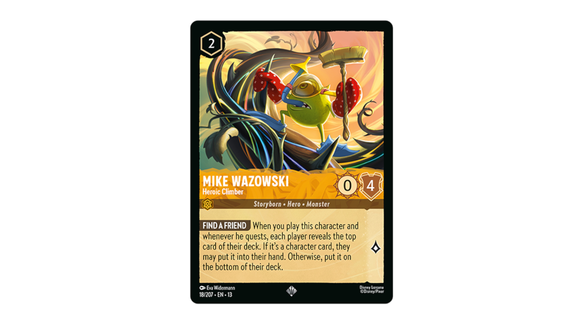 Mike Wazowski card on a plain background