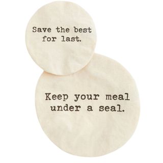 2-pack Small Reusable Bowl Covers made with unbleached elasticated cotton