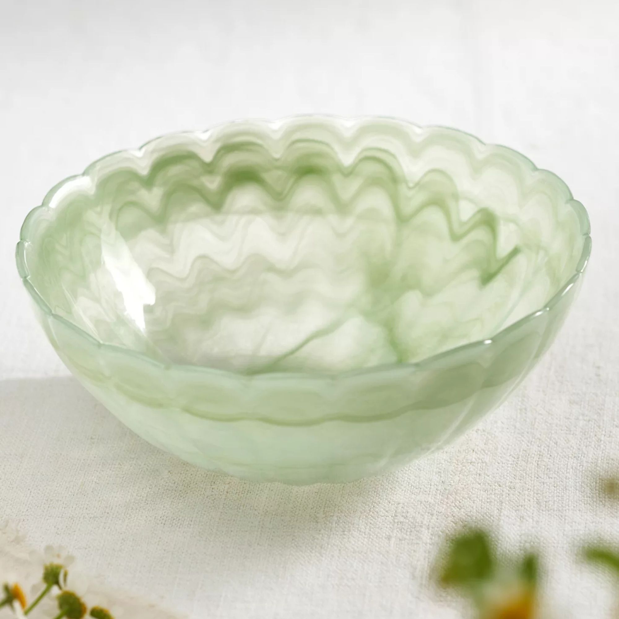 Glass Scallop Bowl