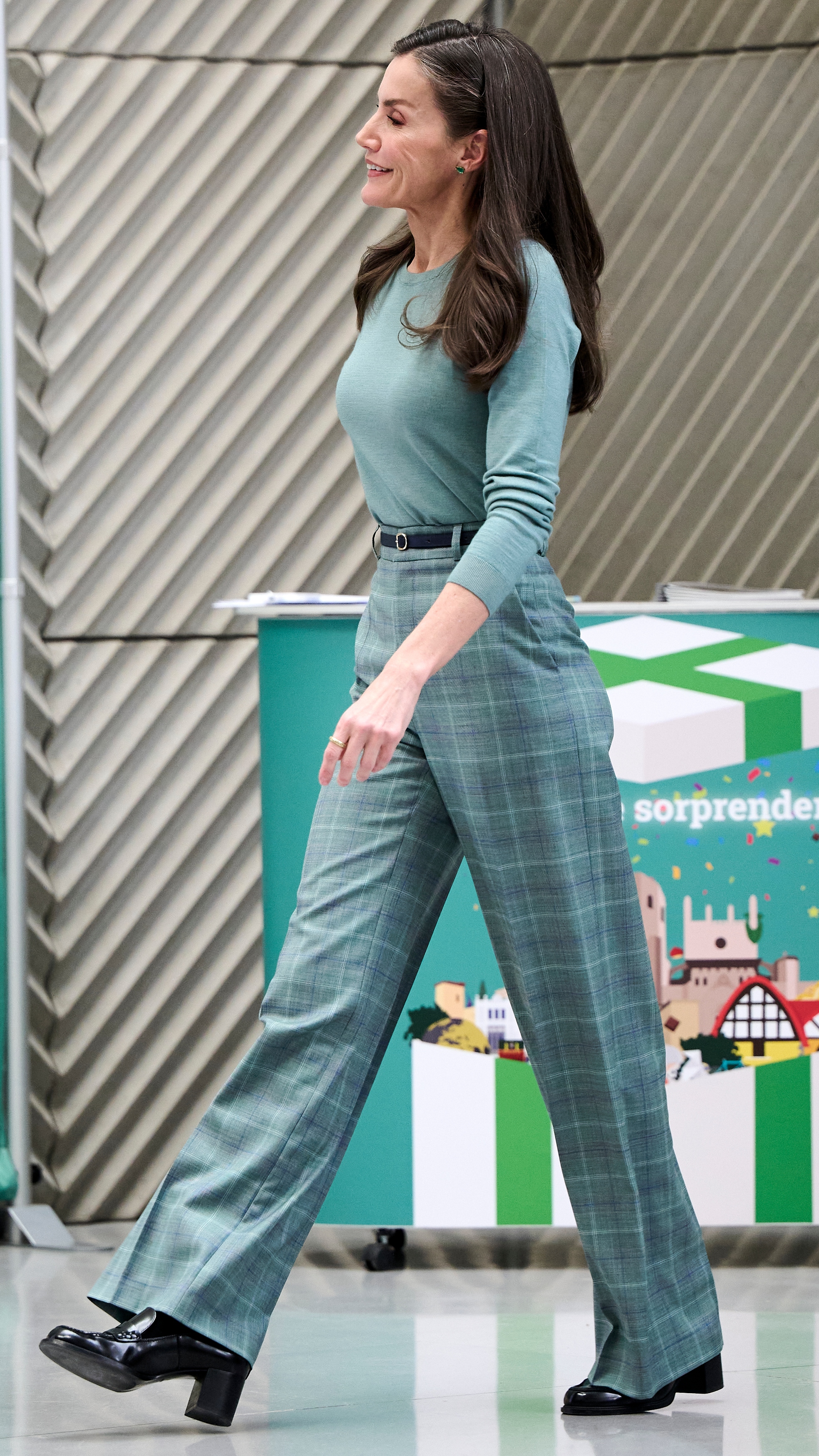 Queen Letizia of Spain walks as she attends the announcement of the Princess of Girona Foundation's &amp;ldquo;Creaempresa 2026&amp;rdquo; award
