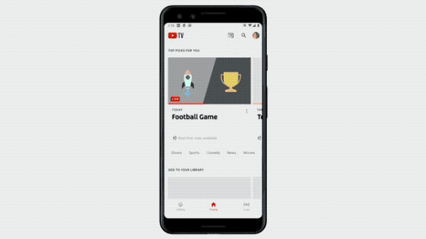 A GIF explaining what key plays are on YouTube TV