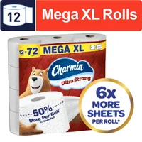 Charmin Ultra Strong Toilet Paper, 12 Mega XL Rolls