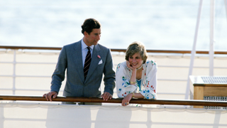Prince Charles, Prince of Wales with Diana, Princess of Wales on the Royal Yacht Britannia at the start of their honeymoon cruise in 1981