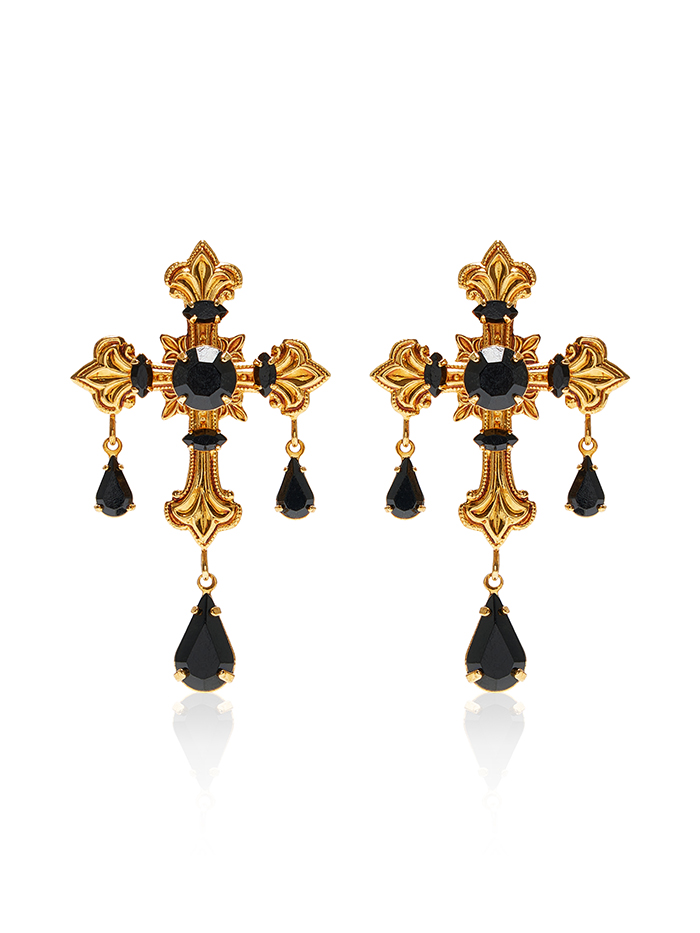 Jennifer Behr, Davina Gold-Tone Glass Earrings