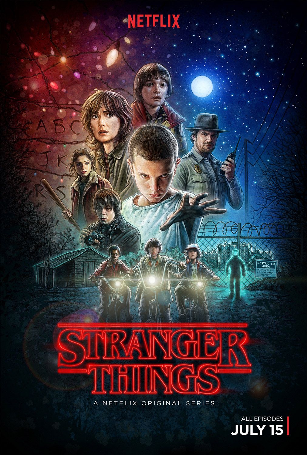 The official Stranger Things poster by Kyle Lambert