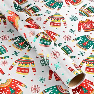 Poundland luxury foil Christmas jumpers gift wrap