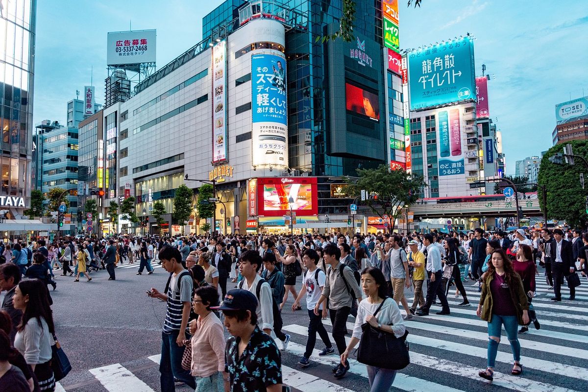 Tokyo: the Shibuya pedestrian crossing.