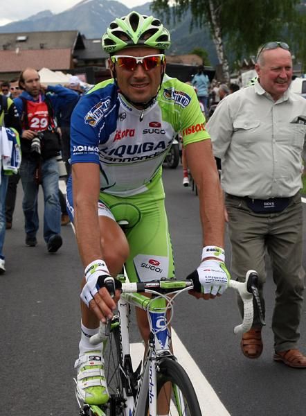 Ivan Basso (Liquigas-Cannondale) at the finish in Falzes.