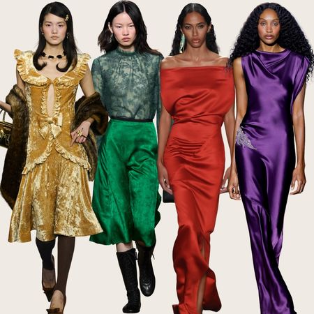 Jewel tone fashion trend 2026: royal purple runway