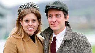 Princess Beatrice and Edoardo Mapelli Mozzi attend day 3 'St Patrick's Thursday' of the Cheltenham Festival at Cheltenham Racecourse on March 14, 2024