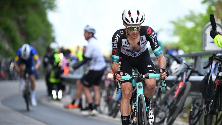 Simon Yates on the attack on stage 17 of the Giro d'Italia