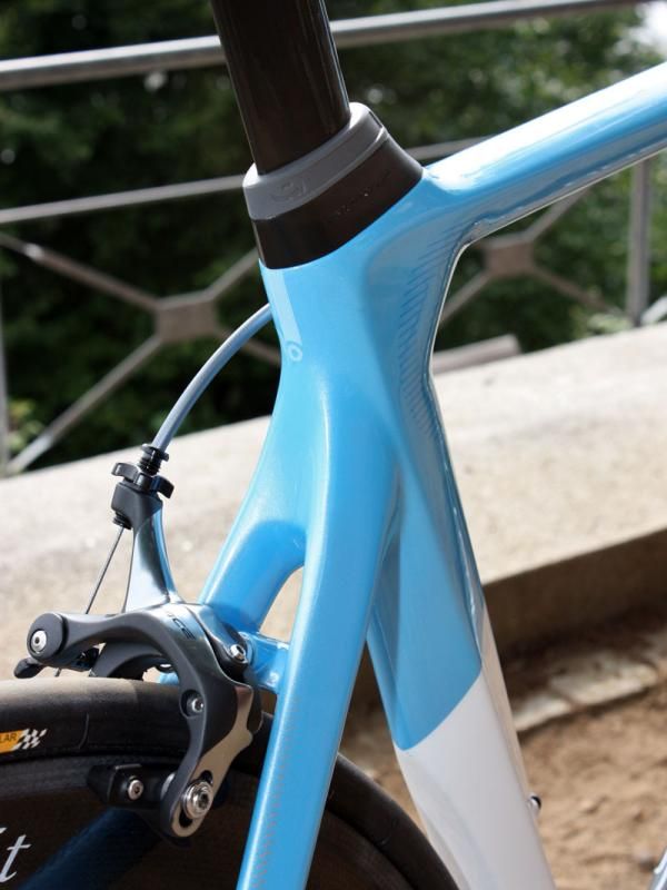 Graphics on the new NeilPryde bikes are relatively understated.