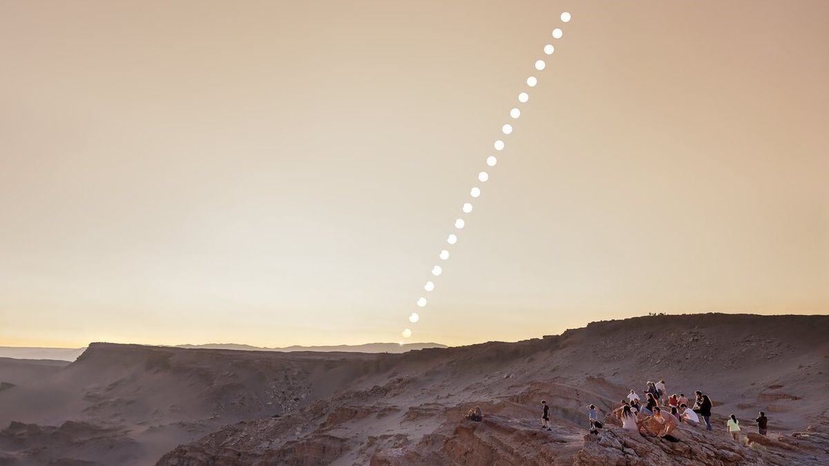 The moon photobombs a sunset in this otherworldly solar eclipse image - Space.com