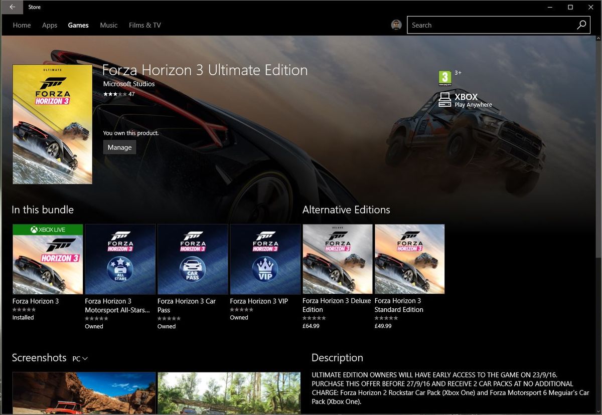 forza horizon 3 on windows 11