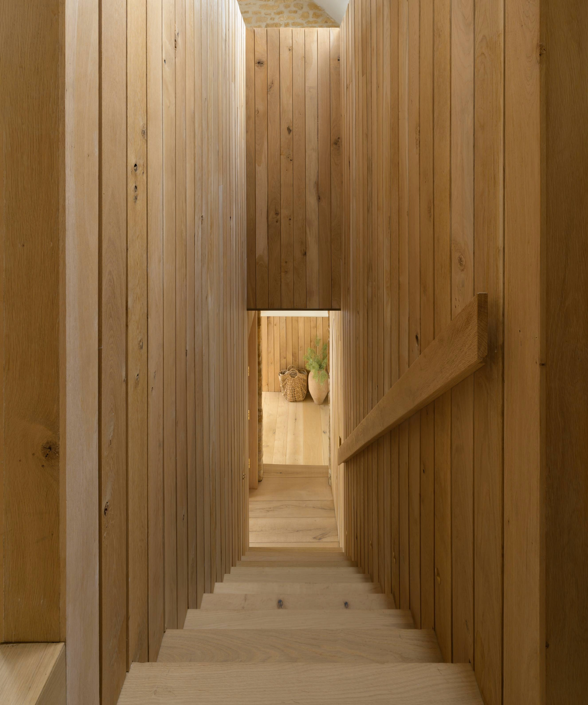 Top of wooden staircase