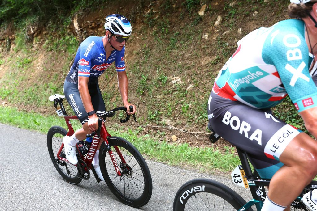 LONGWY FRANCE JULY 07 Mathieu Van Der Poel of Netherlands and Team AlpecinFenix competes during the 109th Tour de France 2022 Stage 6 a 2199km stage from Binche to Longwy 377m TDF2022 WorldTour on July 07 2022 in Longwy France Photo by Garnier Etienne PoolGetty Images