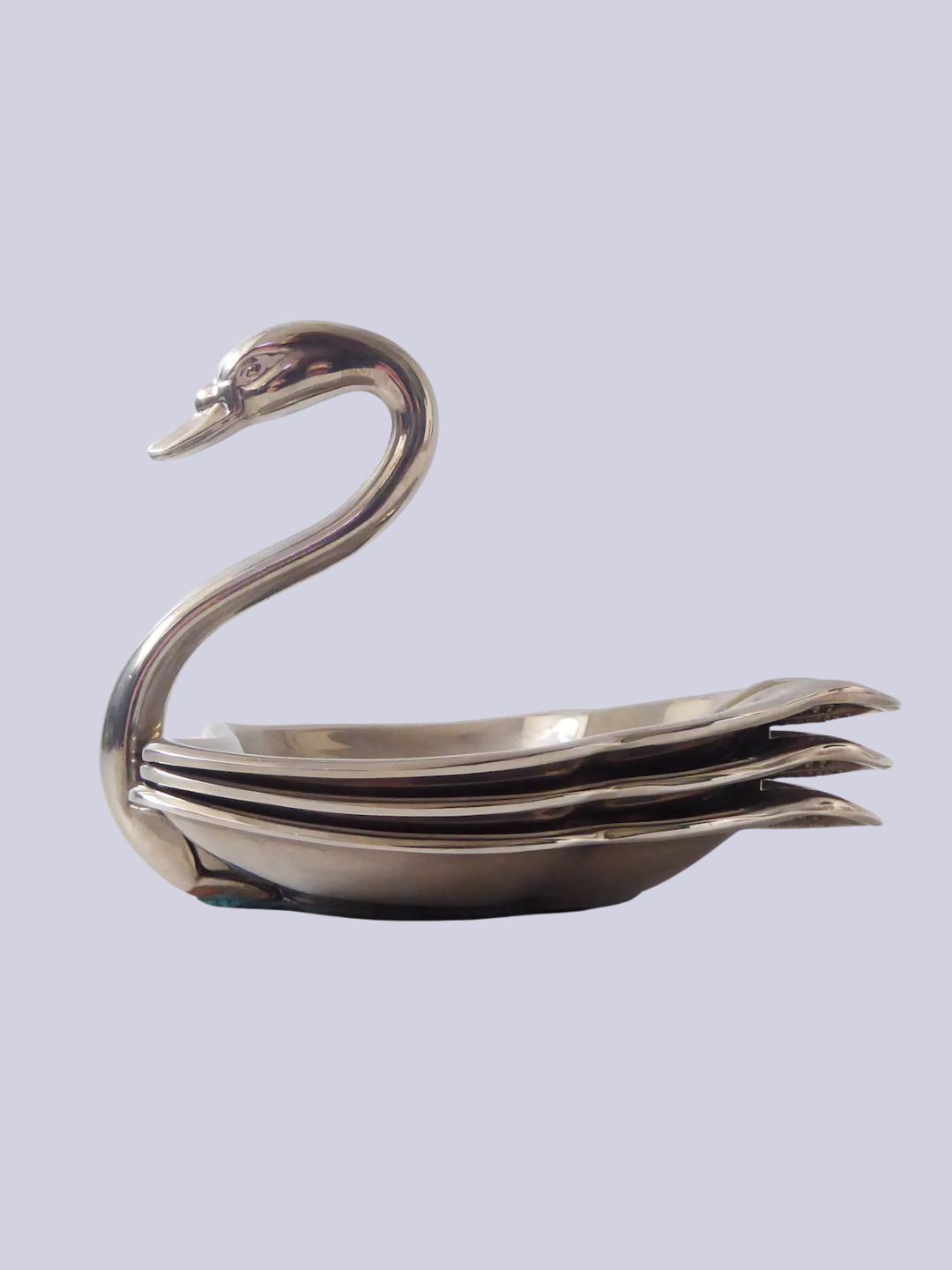 CocoCollectables, Seba Silver Plated Swan Figurine With Stacking Shallow Dishes