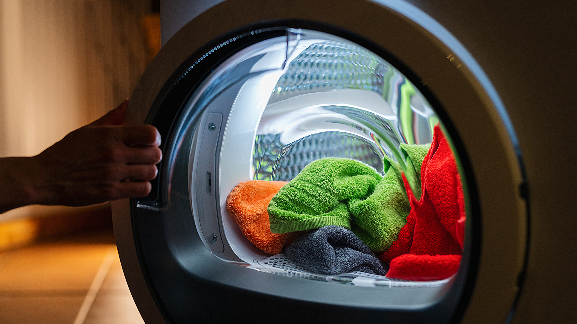 laundry in dark room