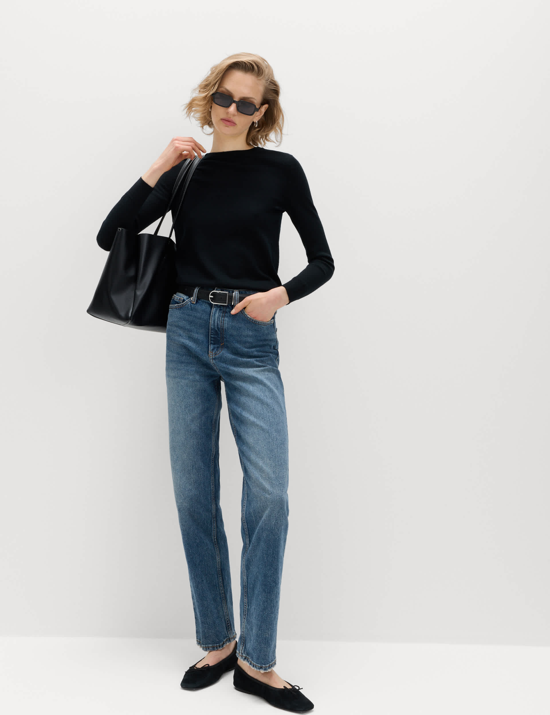 High Waisted Straight Leg Jeans