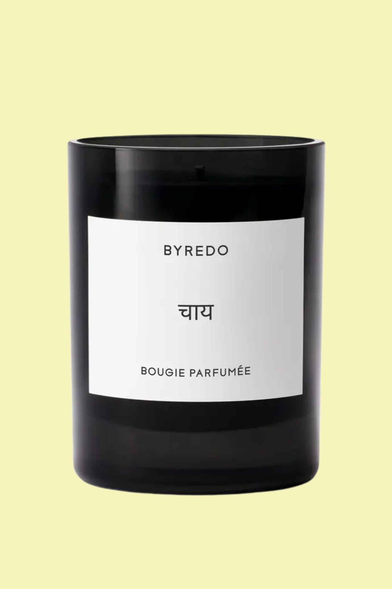 A chai-scented candle