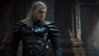 Henry Cavill in full armour as Geralt of Rivia in The Witcher season 2