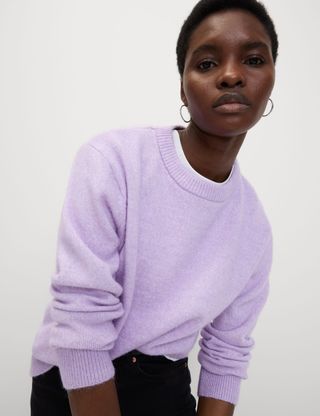 Textured Relaxed Jumper With Alpaca