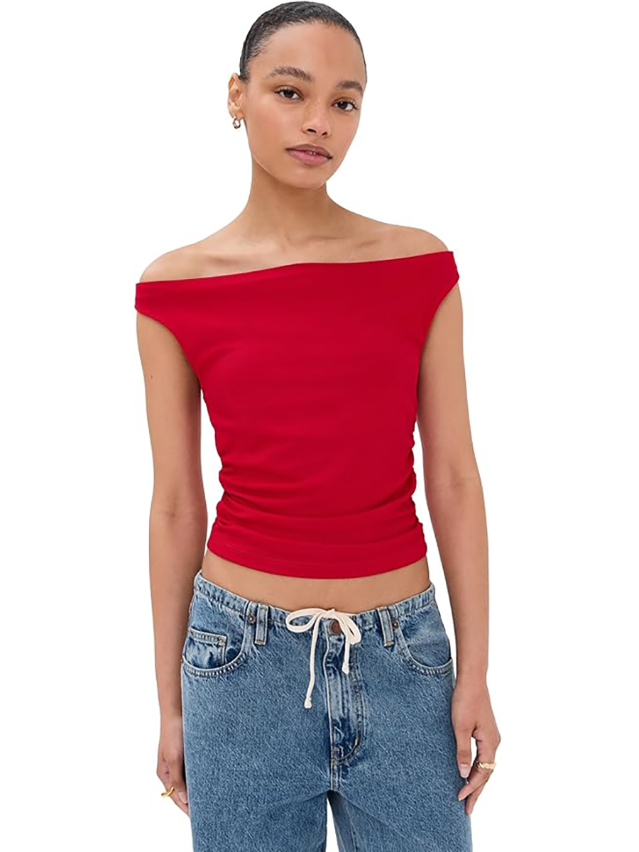 LE BOP, Le Bop Women's Amalie Top, Poppy, Red, M