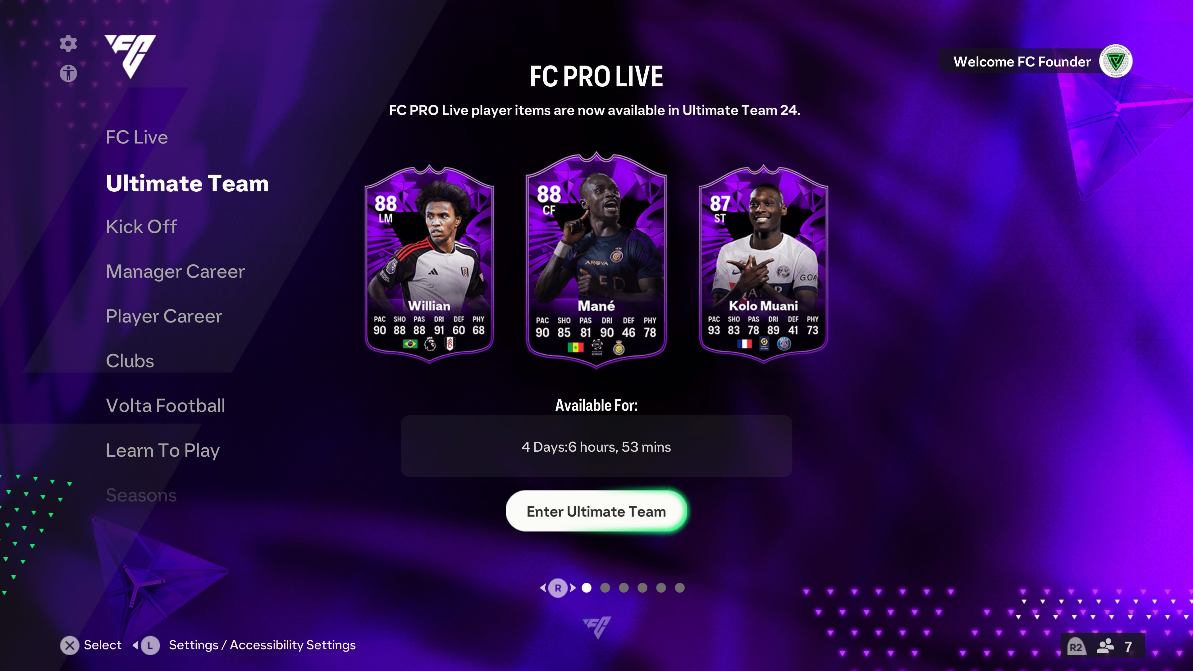 FC 24 Трекер FC Pro Live с обновлениями для Садио Мане и Хирвинга Лозано