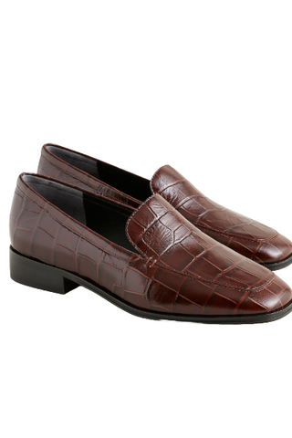 J.Crew Maison Loafers in Croc-Embossed Italian Leather