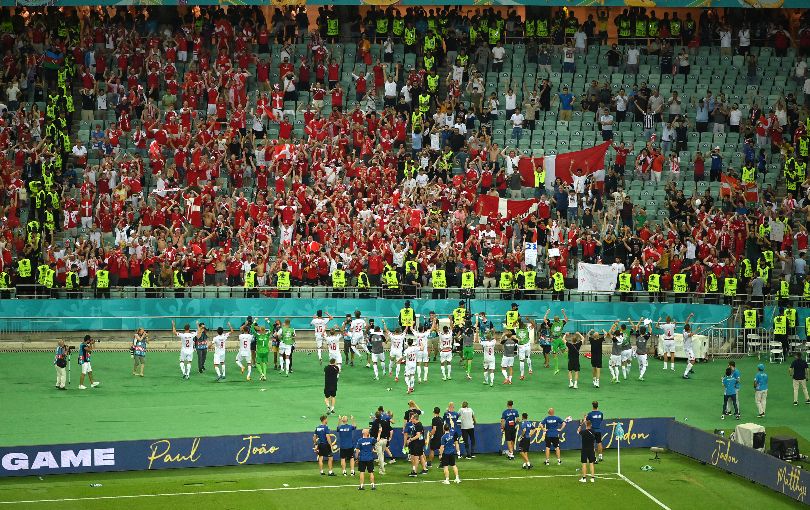 Denmark fans at Euro 2020