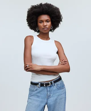 Madewell, Camiseta sin mangas con corte de canalé Supima