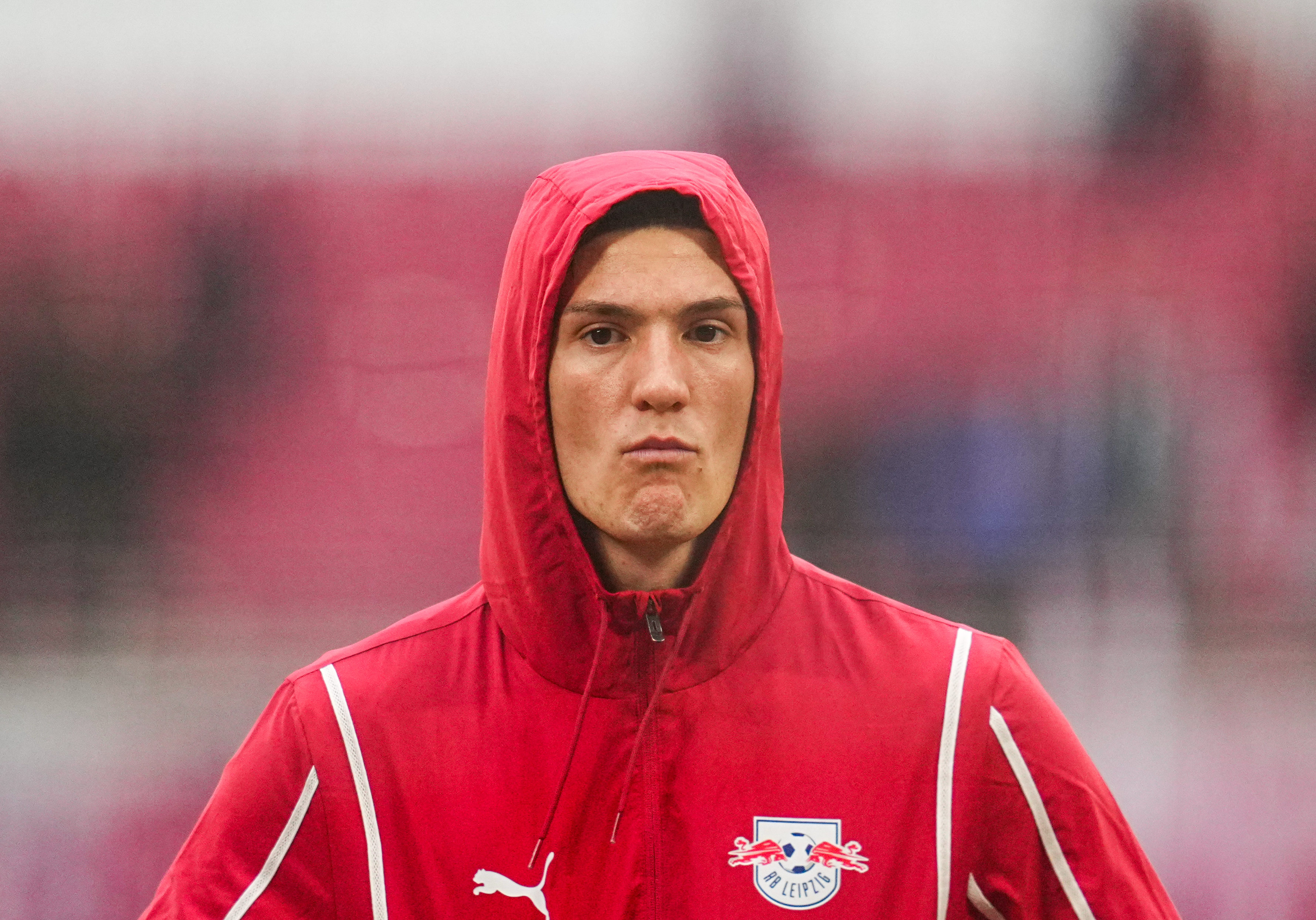 Benjamin Sesko of RB Leipzig  with post game despair during the 1. Bundesliga match between RB Leipzig and VfB Stuttgart at Red Bull arena, Leipzig, Germany on May 17, 2025.  (Photo by Ulrik Pedersen/NurPhoto)