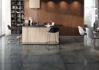 flooring trends metallic tiles kitchen