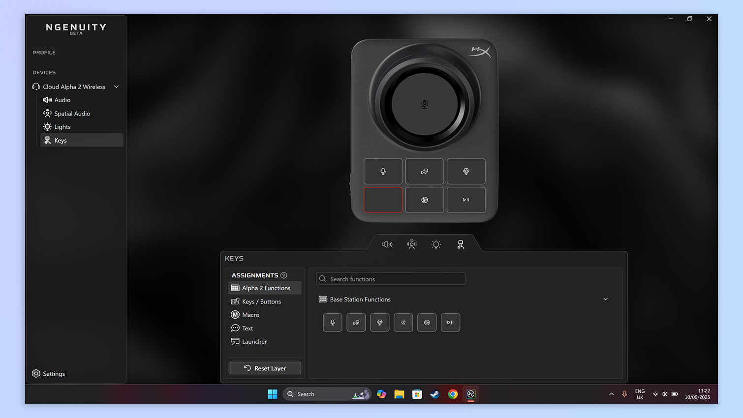HyperX Ngenuity software screenshot
