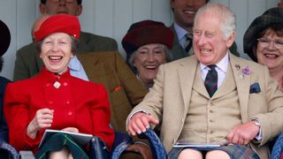 Princess Anne, Princess Royal and King Charles attend the Braemar Gathering 2023