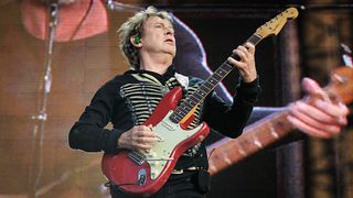 Guitarist Andy Summers of English rock group The Police performing live on stage at the Hard Rock Calling festival on June 29, 2008 in London