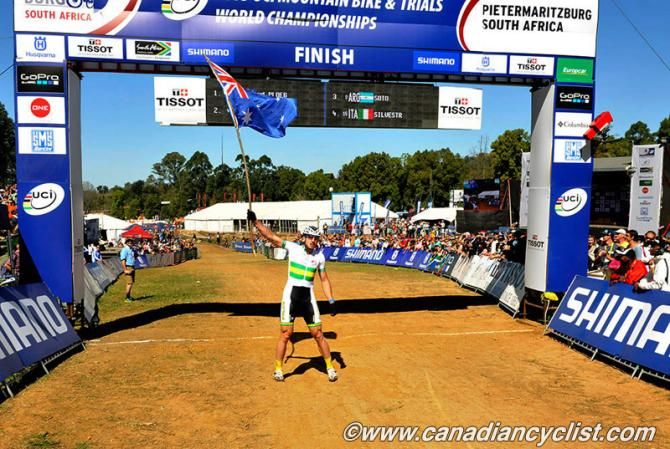 Paul van der Ploeg (Australia) celebrates victory in the eliminator Worlds