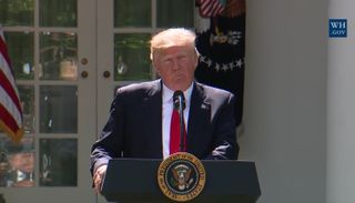 Donald Trump stood in the Rose Garden at the White House to announce his decision to pull out of the Paris Climate Agreement on June 1, 2017.