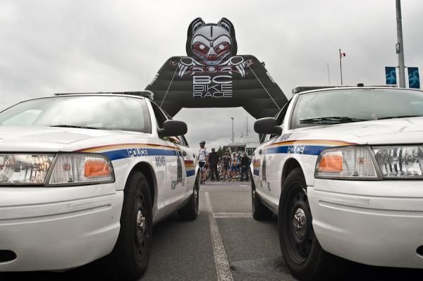 Vancouver police on hand.