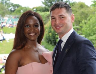 Oti Mabuse and Marius Lepure with Lanson Champagne at The Championships