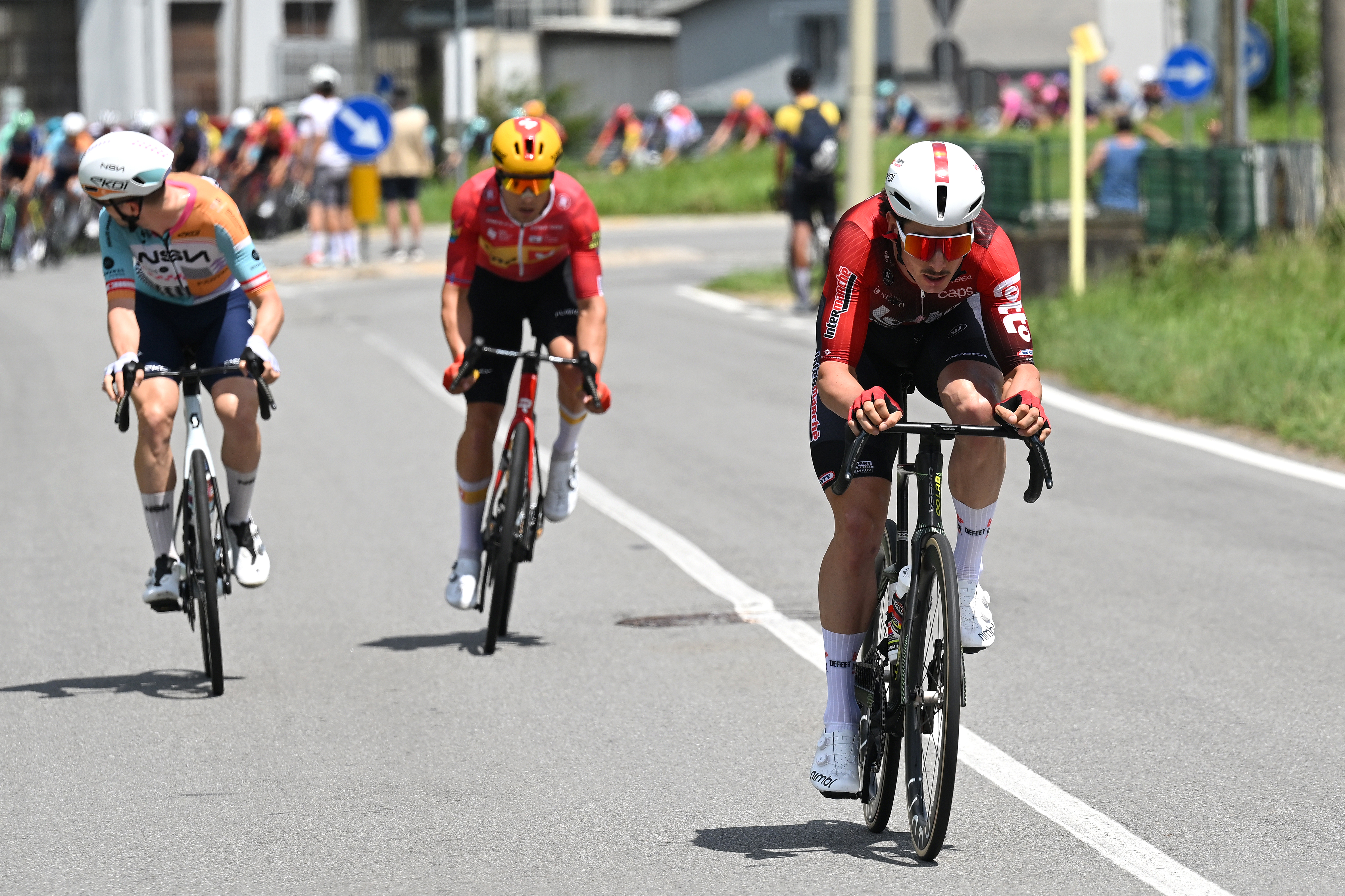 SONDRIO, ITALY - JUNE 17: Cedric Beullens of Belgium and Team Lotto Intermarche attacks prior to the 89th Tour de Suisse 2026, Stage 1 a 144km stage from Sondrio to Sondrio / #UCIWT / on June 17, 2026 in Sondrio, Italy. (Photo by Tim de Waele/Getty Images)