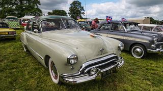 Vintage car in a field