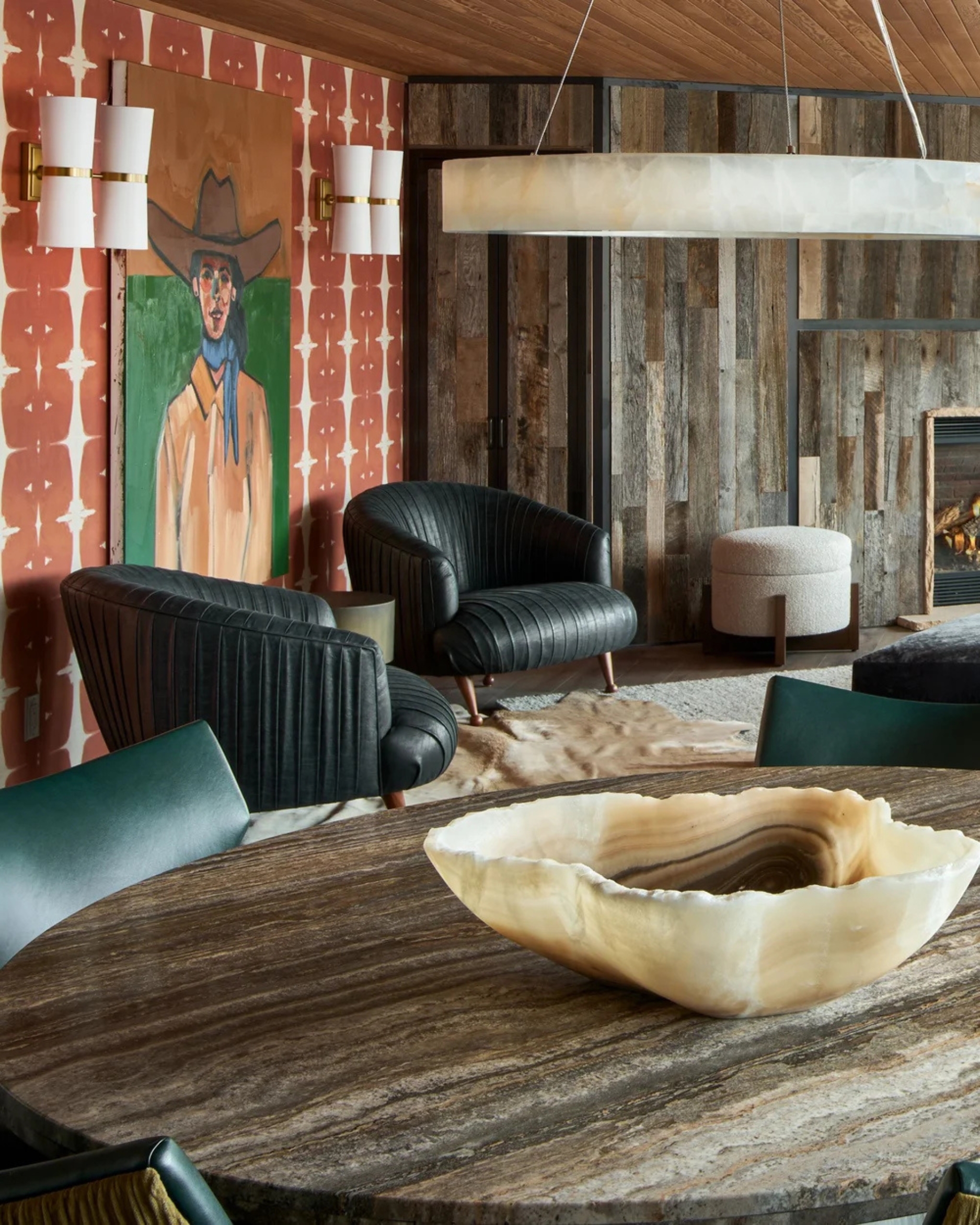 a ranch style home with western decor inside