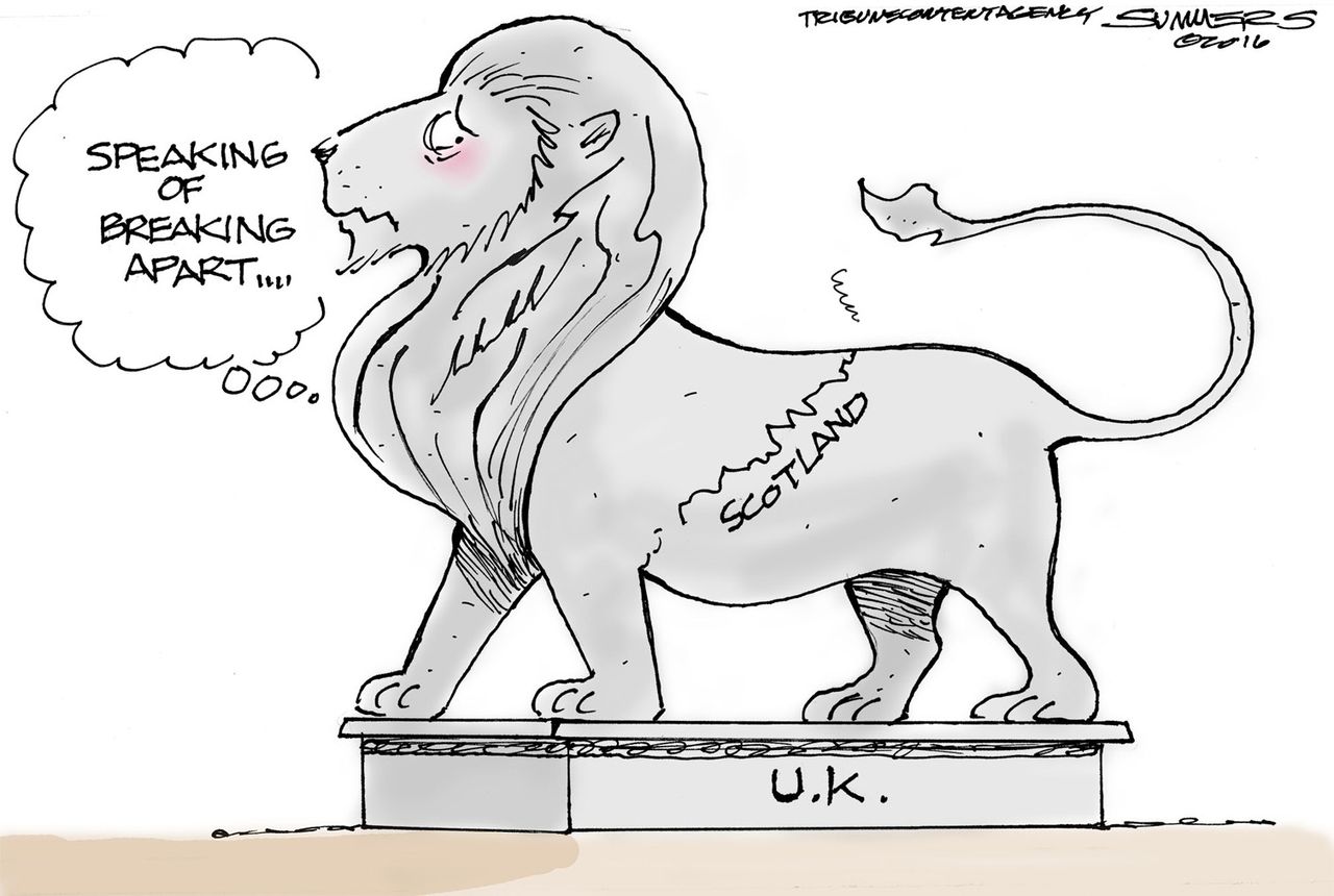 Political cartoon World Scotland and the UK